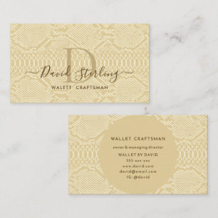 Beige Python Skin Business Card
