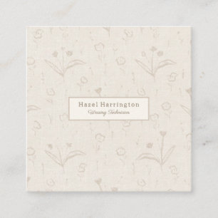 Beige QR Code Neutral Business Card Minimalist