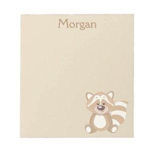 Beige Raccoon Graphic Personalize Notepad