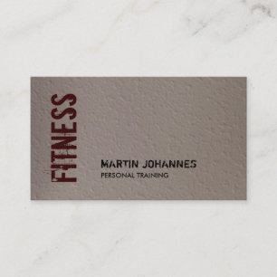 Beige Red Fitness Modern Business Card