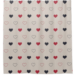 Beige & red Heart Seamless Pattern Cute Minimal