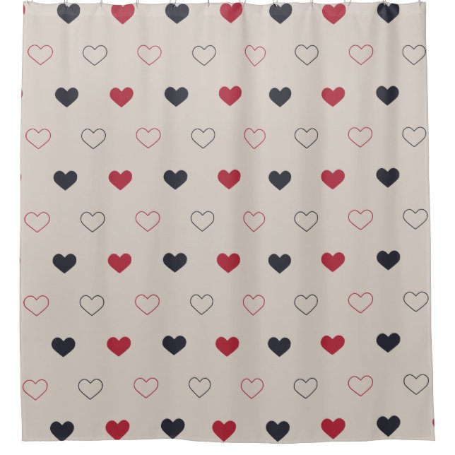 Beige & red Heart Seamless Pattern Cute Minimal (Front)
