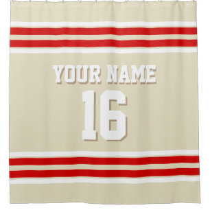 Beige Red White Stripes Sports Jersey