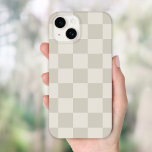 Beige Retro Check Case-Mate iPhone 14 Case<br><div class="desc">Trendy boho chequerboard print phone case in light beige and ivory colours. Use the design tools to add your own monogram,  name or other text,  or change the background colour to create a unique one of a kind device cover.</div>