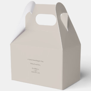 Beige Romantic Funny Message Cute Wedding Favor Box