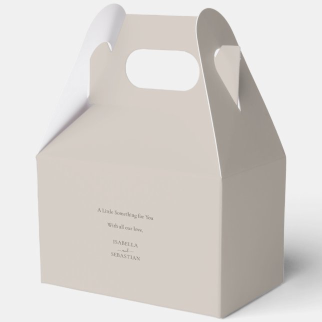 Beige Romantic Funny Message Cute Wedding Favor Box (Front)