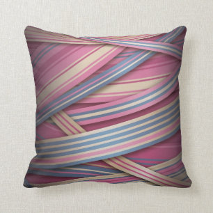 Beige Rose abstract lines Throw Pillow