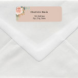 Beige rose gold floral return address  label<br><div class="desc">Beige background colour. A rose gold and blush pink rose,  floral and eucalyptus greenery and faux gold foliage.  Personalize and add your name and address. Black letters.</div>