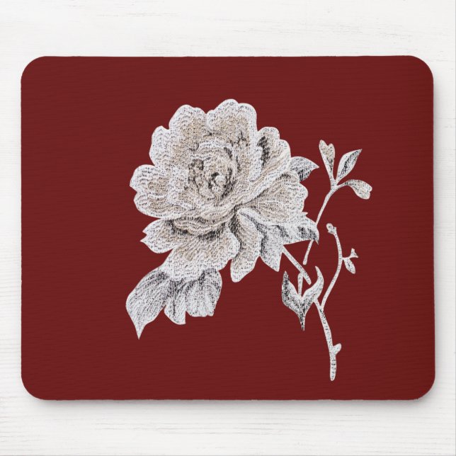 Beige rose mouse pad (Front)