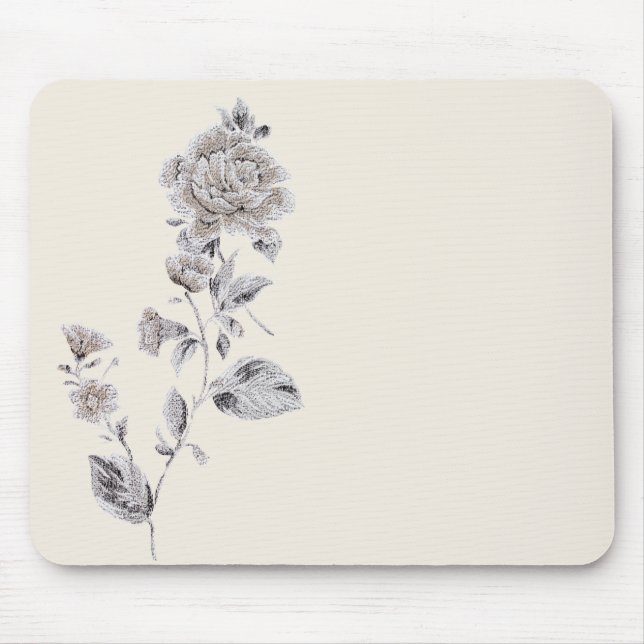 Beige rose mouse pad (Front)