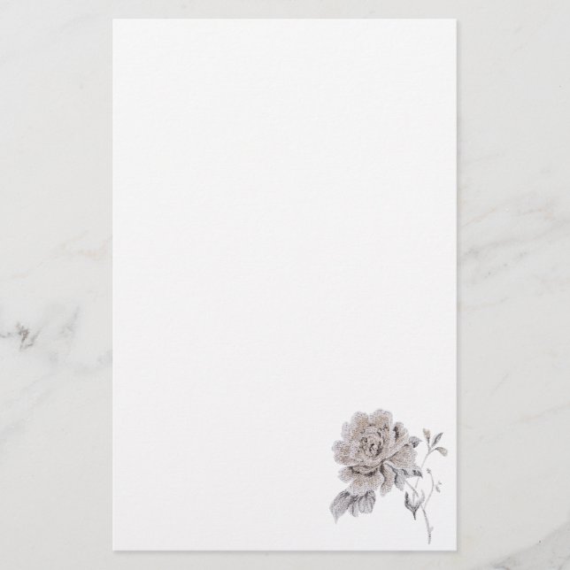 Beige rose stationery (Front)