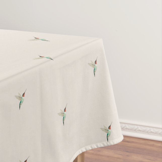 Beige Ruby-throated Hummingbirds Tablecloth (In Situ)