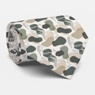 Beige & Sage Green Simple Boho  Tie