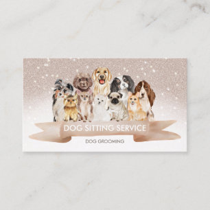 Beige Sand Cream Dogs Business Card