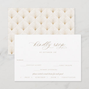 Beige Script Wedding RSVP Meal Choice Card