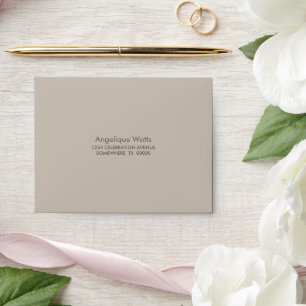 Beige Self Addressed Wedding Enclosure Card Envelope