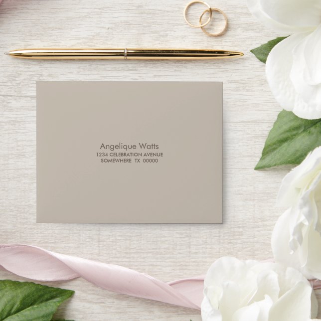 Beige Self Addressed Wedding Enclosure Card Envelope (Wedding)