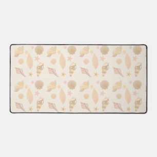 Beige Shells Pattern Desk Mat