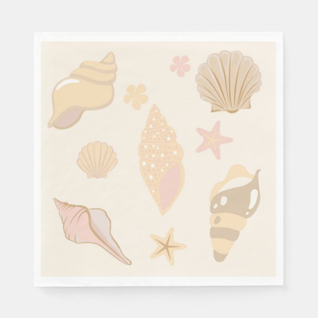 Beige Shells Pattern Napkin (Front)