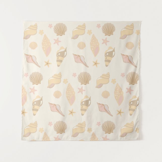 Beige Shells Pattern Tapestry (Front)
