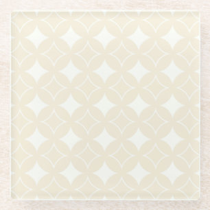 Beige shippo pattern glass coaster