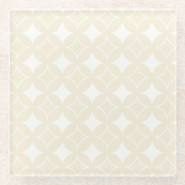 Beige shippo pattern glass coaster (Front)
