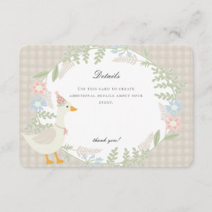 Beige Silly Goose Gingham Floral Details Enclosure Card