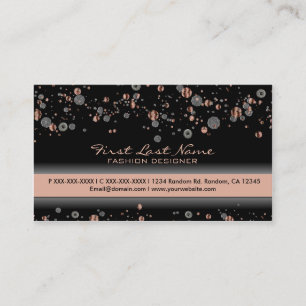 Beige silver glitter specs custom business cards