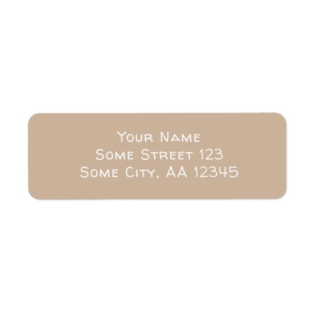 Beige simple avec texte blanc Étiquette de l'adres (Devant)