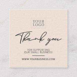 Beige Simple Business Thank you Insert Card