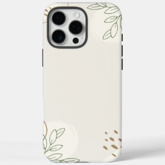Beige Simple Floral Watercolor Minimalist Linktree iPhone 16 Pro Max Case