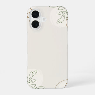 Beige Simple Floral Watercolor Minimalist Linktree iPhone 16 Case