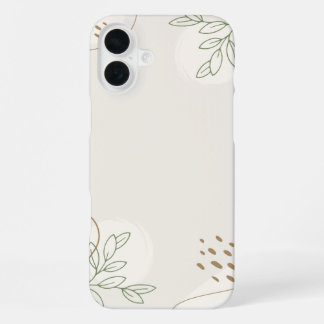 Beige Simple Floral Watercolor Minimalist Linktree iPhone 16 Plus Case