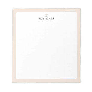 Beige   Simple Heart Personalized Notepad