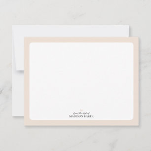 Beige Simple Heart Personalized Stationery Card