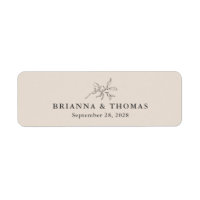 Beige Simple Mariage Botanique Bande de Cigar