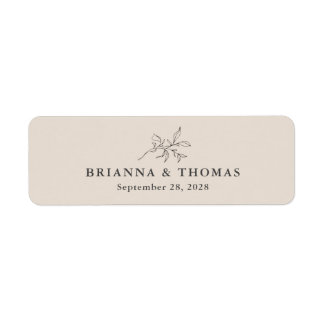 Beige Simple Mariage Botanique Bande de Cigar