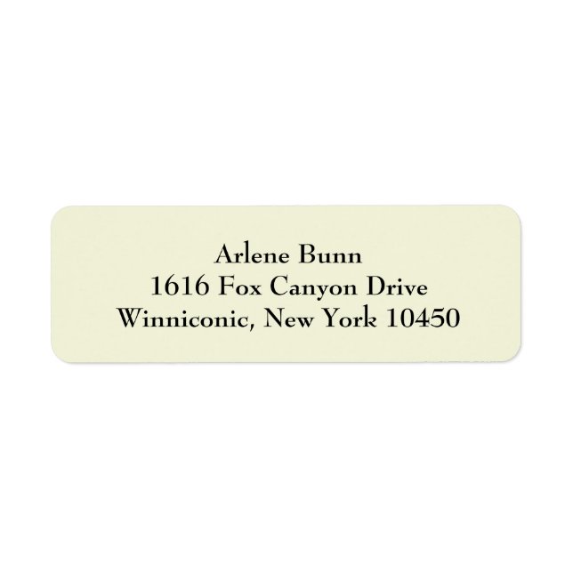 Beige Simple Plain Return Address Labels (Front)