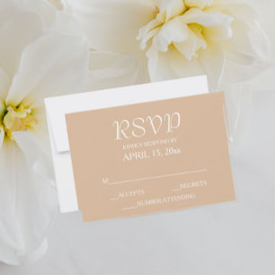 Beige Simple Style Wedding RSVP Card