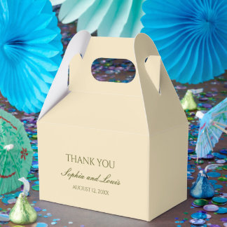 Beige simple wedding personalized Favor Box