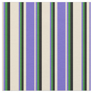 Beige, Slate Blue, Forest Green, and Black Coloure Fabric