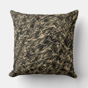 Beige smudgy, abstract straw or brick wall? throw pillow