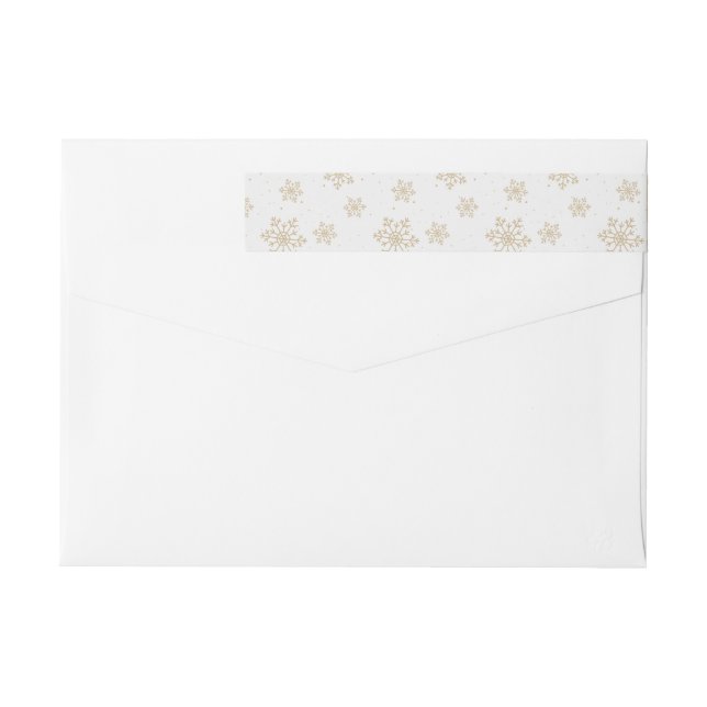 Beige Snowflakes Pattern Wrap Around Label (Back)
