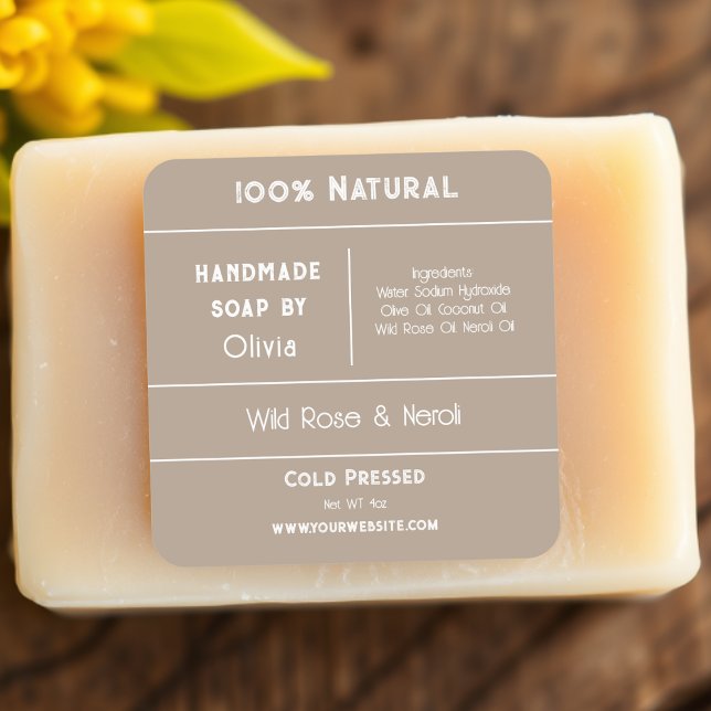 Beige | Soap Ingredient Product Labels (Creator Uploaded)