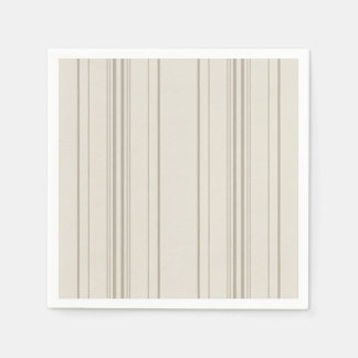 Beige Soft Stripe Cocktail Napkins