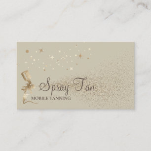 Beige Sparkle Gold Tanning Business Card