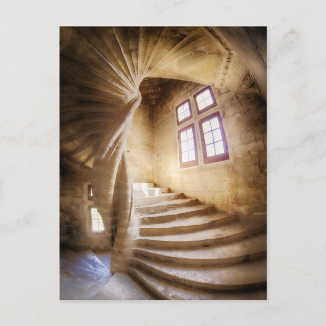 Beige spirl staircase, France Postcard (Front)