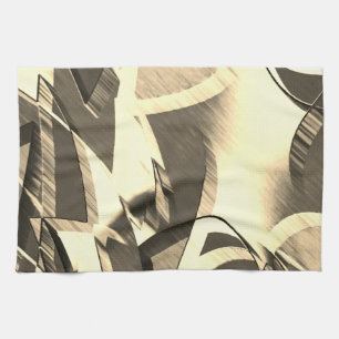 Beige streaks up some brown, drizzled image kitchen towel