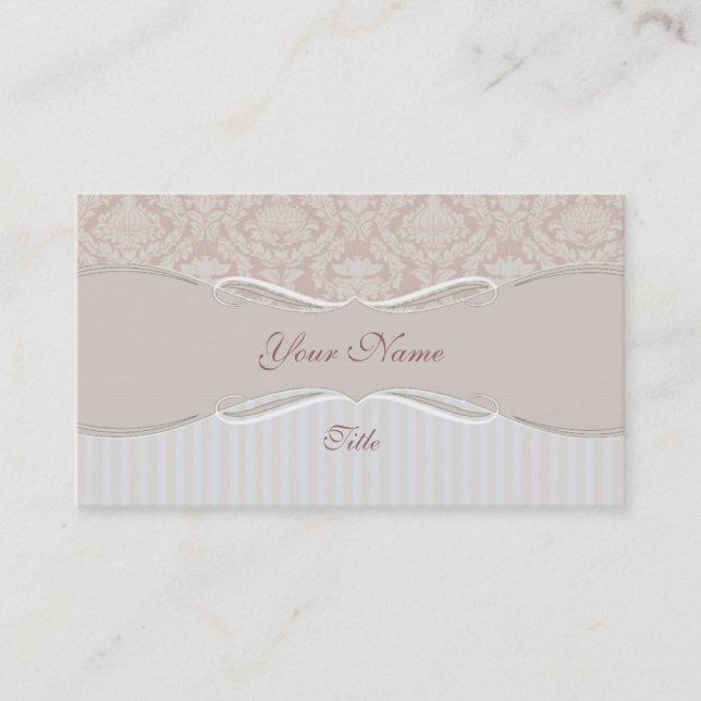 Beige Stripe Business Card (Front)