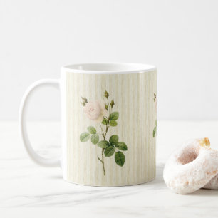 Beige Stripe Floral Mug